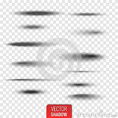 Set of transparent oval shadow Vector Illustration